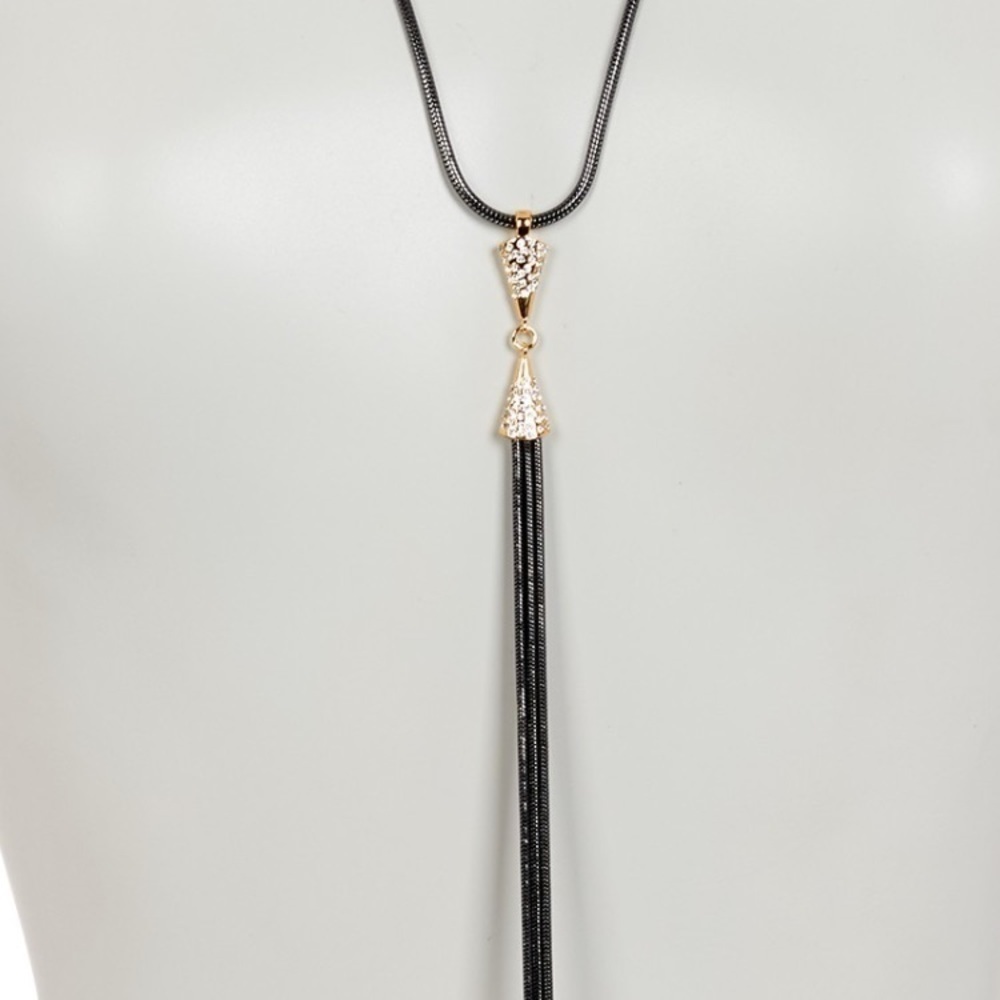 Botkier Crystal Tassel Pendant Necklace